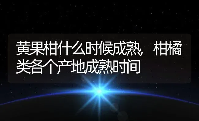 黄果柑什么时候成熟,柑橘类各个产地成熟时间 | 养殖学堂