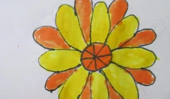 郁金香怎么画简单好看三步,儿童画花朵的几种画法？