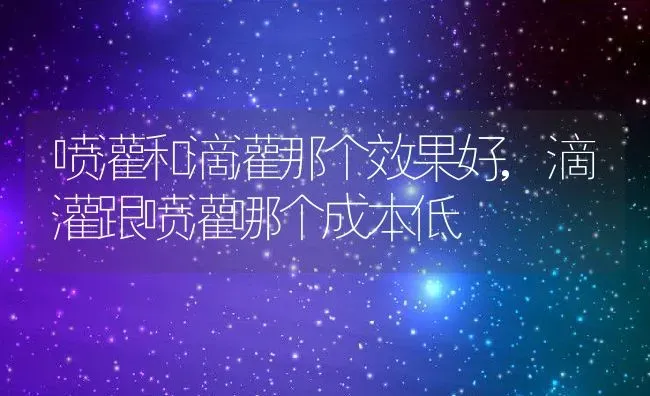 喷灌和滴灌那个效果好,滴灌跟喷灌哪个成本低 | 养殖学堂