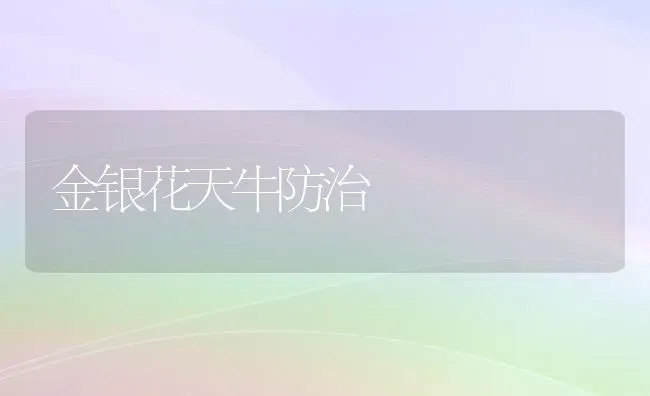 金银花天牛防治 | 养殖技术大全