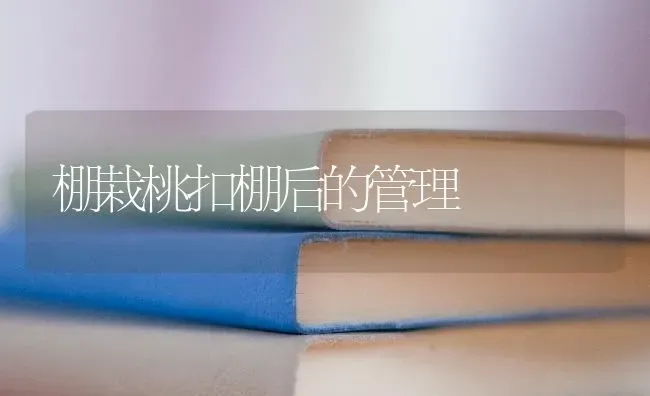 棚栽桃扣棚后的管理 | 养殖技术大全