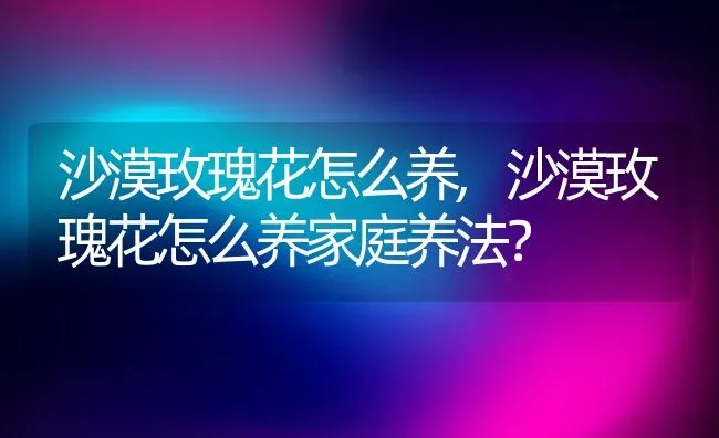 沙漠玫瑰花怎么养,沙漠玫瑰花怎么养家庭养法？ | 养殖学堂
