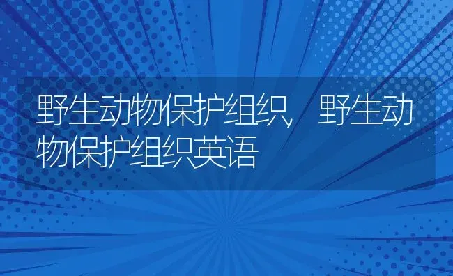 野生动物保护组织,野生动物保护组织英语 | 养殖资料