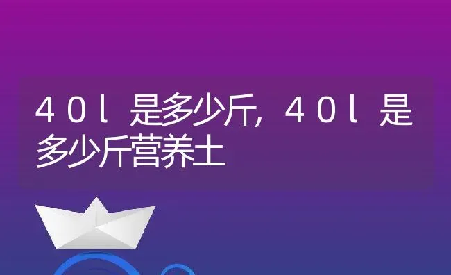 40l是多少斤,40l是多少斤营养土 | 养殖科普