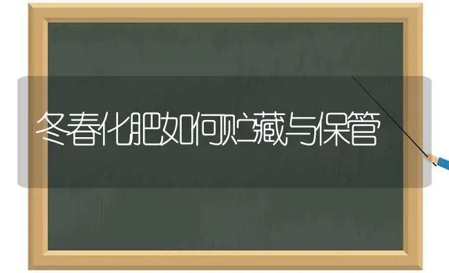 冬春化肥如何贮藏与保管 | 养殖技术大全