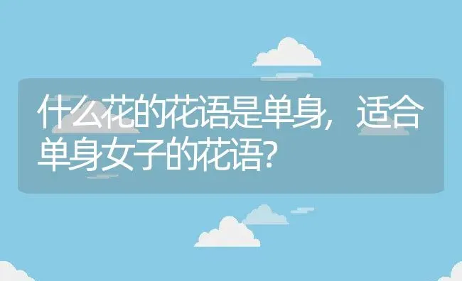 什么花的花语是单身,适合单身女子的花语？ | 养殖科普