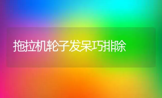 拖拉机轮子发呆巧排除 | 养殖技术大全