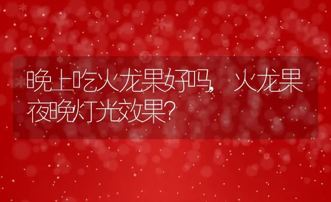 晚上吃火龙果好吗,火龙果夜晚灯光效果？ | 养殖学堂