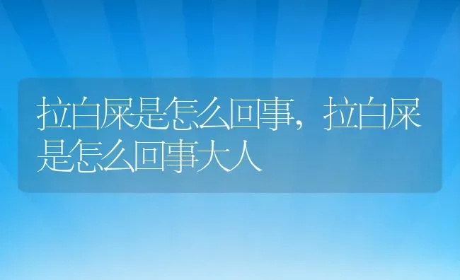 拉白屎是怎么回事,拉白屎是怎么回事大人 | 养殖科普
