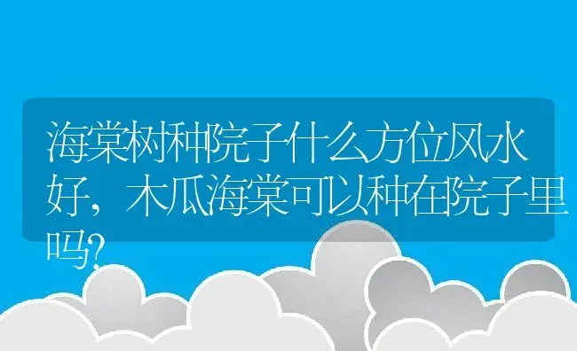 海棠树种院子什么方位风水好,木瓜海棠可以种在院子里吗？ | 养殖学堂