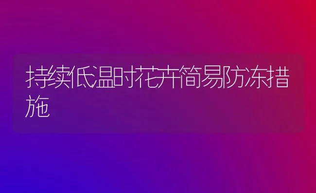 持续低温时花卉简易防冻措施 | 养殖知识