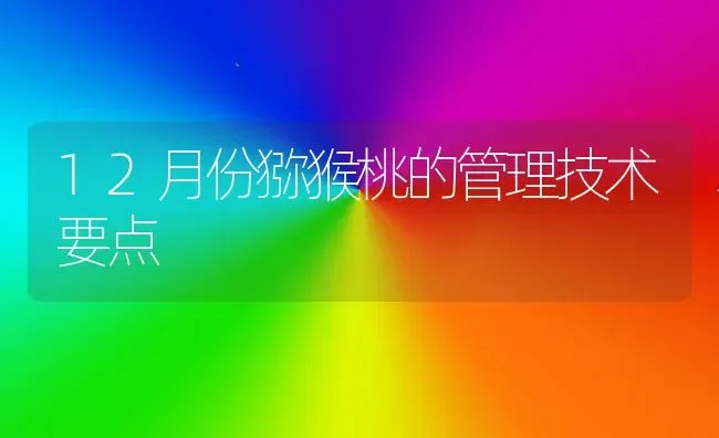 12月份猕猴桃的管理技术要点 | 养殖技术大全