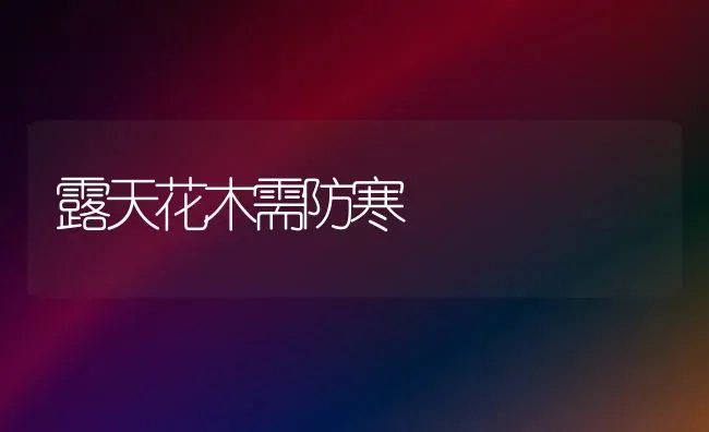 露天花木需防寒 | 养殖技术大全