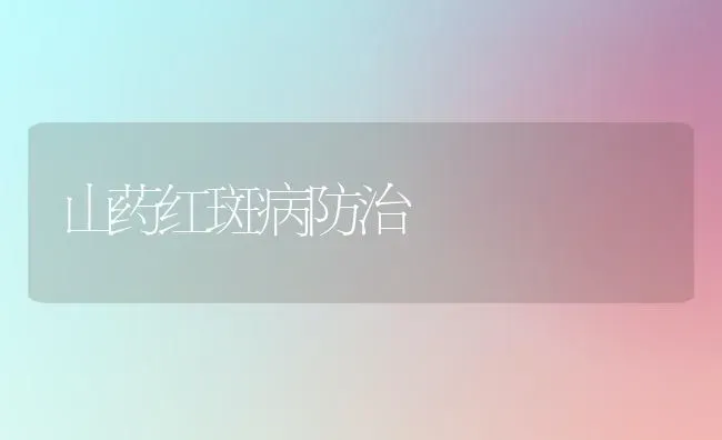 山药红斑病防治 | 养殖技术大全