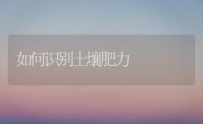 如何识别土壤肥力 | 养殖知识