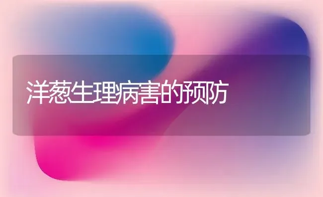 洋葱生理病害的预防 | 养殖技术大全