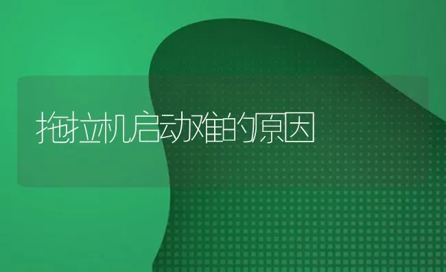 拖拉机启动难的原因 | 养殖知识