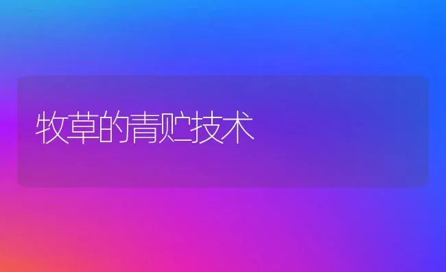 牧草的青贮技术 | 养殖知识