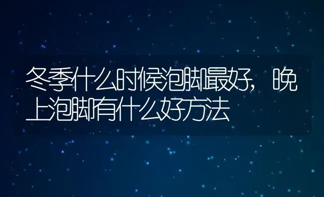 冬季什么时候泡脚最好,晚上泡脚有什么好方法 | 养殖学堂