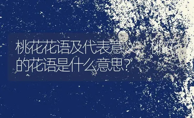 桃花花语及代表意义,桃花的花语是什么意思？ | 养殖科普