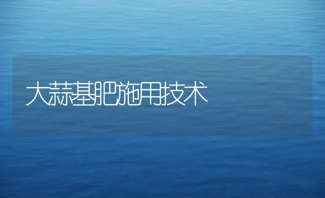 大蒜基肥施用技术 | 养殖技术大全