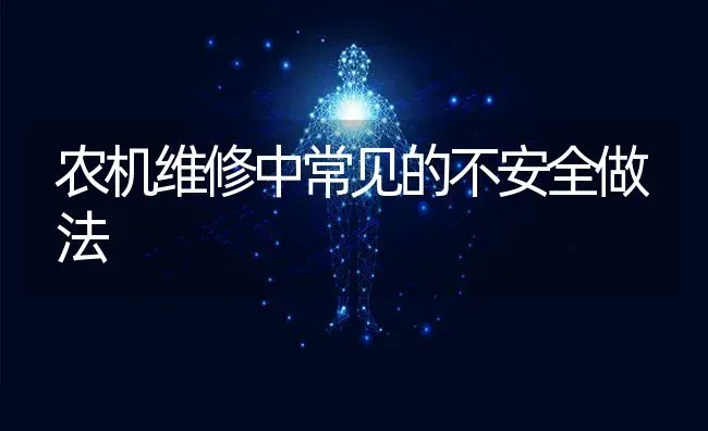 农机维修中常见的不安全做法 | 养殖知识
