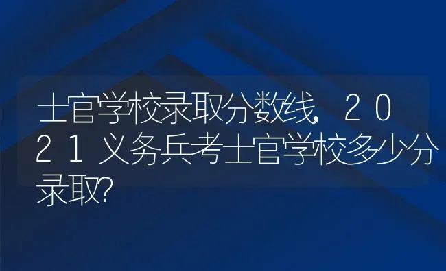 士官学校录取分数线,2021义务兵考士官学校多少分录取？ | 养殖科普