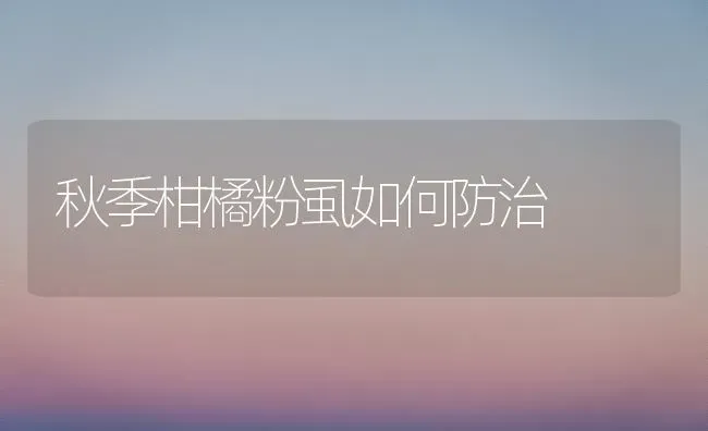 秋季柑橘粉虱如何防治 | 养殖技术大全