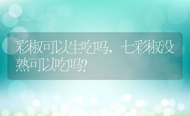 彩椒可以生吃吗,七彩椒没熟可以吃吗? | 养殖科普