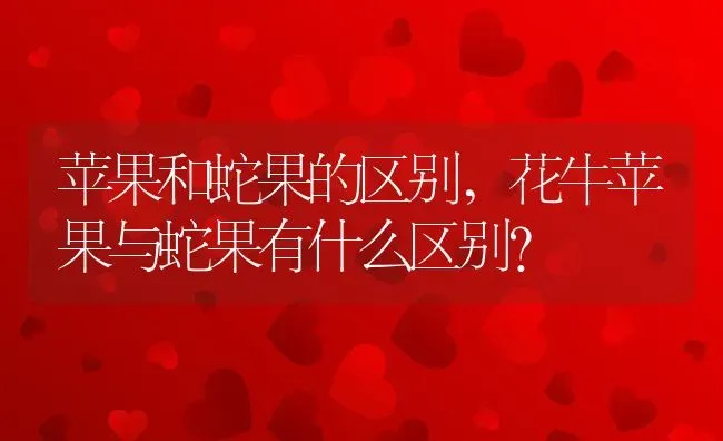 苹果和蛇果的区别,花牛苹果与蛇果有什么区别？ | 养殖科普