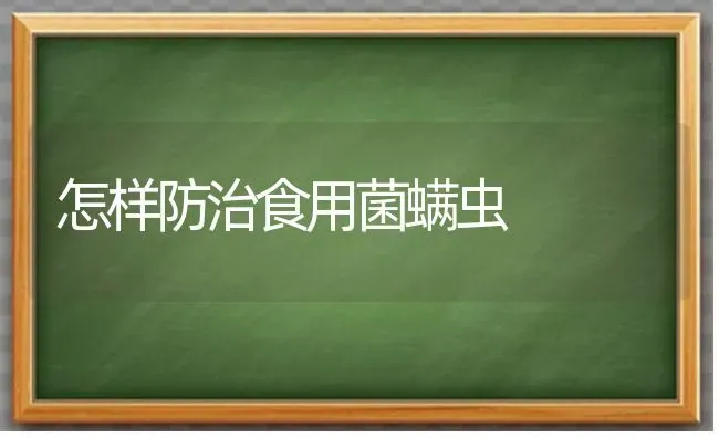 怎样防治食用菌螨虫 | 养殖技术大全