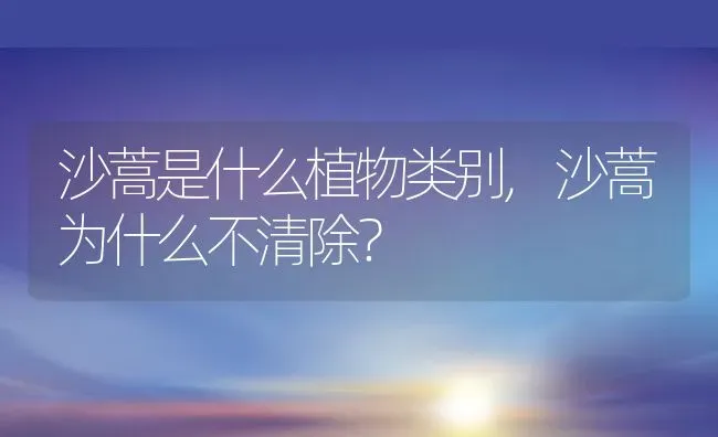 沙蒿是什么植物类别,沙蒿为什么不清除？ | 养殖科普