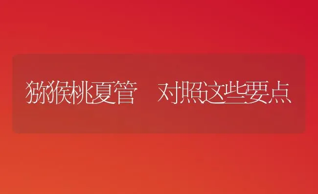 猕猴桃夏管 对照这些要点 | 养殖技术大全