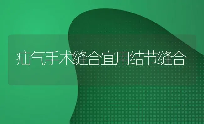 疝气手术缝合宜用结节缝合 | 养殖技术大全