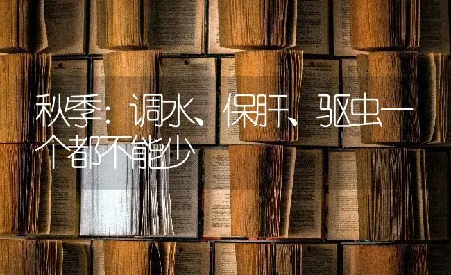 秋季：调水、保肝、驱虫一个都不能少 | 养殖技术大全