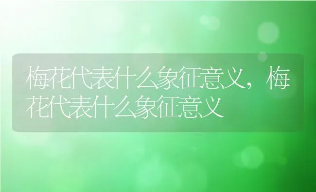 梅花代表什么象征意义,梅花代表什么象征意义 | 养殖科普