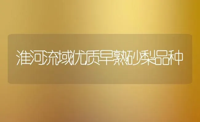 淮河流域优质早熟砂梨品种 | 养殖技术大全