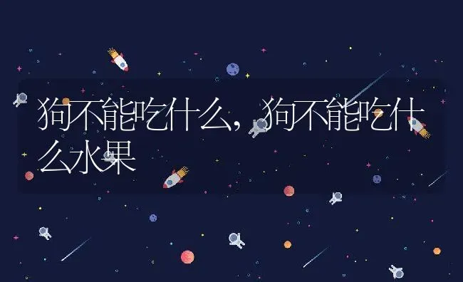 狗不能吃什么,狗不能吃什么水果 | 养殖科普