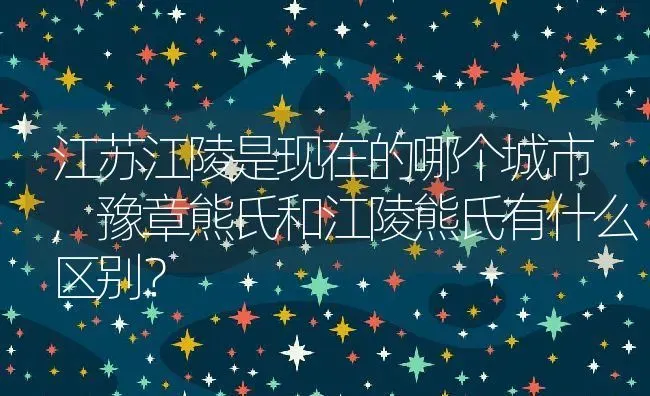 江苏江陵是现在的哪个城市,豫章熊氏和江陵熊氏有什么区别？ | 养殖科普
