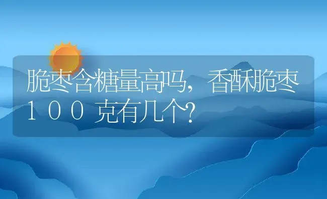 脆枣含糖量高吗,香酥脆枣100克有几个？ | 养殖科普