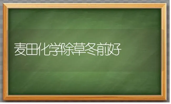 麦田化学除草冬前好 | 养殖技术大全