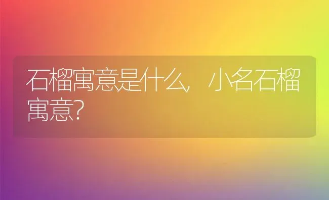 石榴寓意是什么,小名石榴寓意？ | 养殖科普