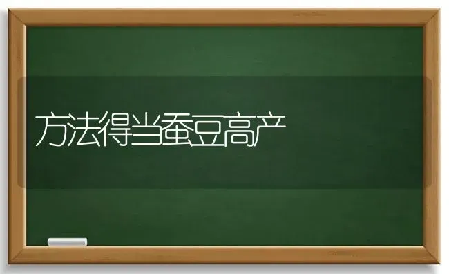 方法得当蚕豆高产 | 养殖知识