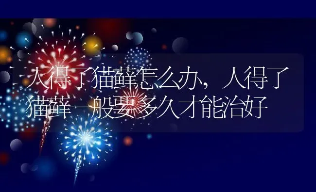 人得了猫藓怎么办,人得了猫藓一般要多久才能治好 | 养殖资料