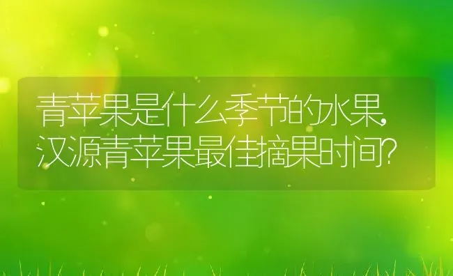 青苹果是什么季节的水果,汉源青苹果最佳摘果时间？ | 养殖科普