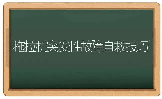 拖拉机突发性故障自救技巧 | 养殖技术大全