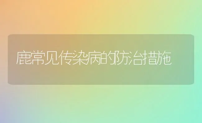 鹿常见传染病的防治措施 | 养殖技术大全