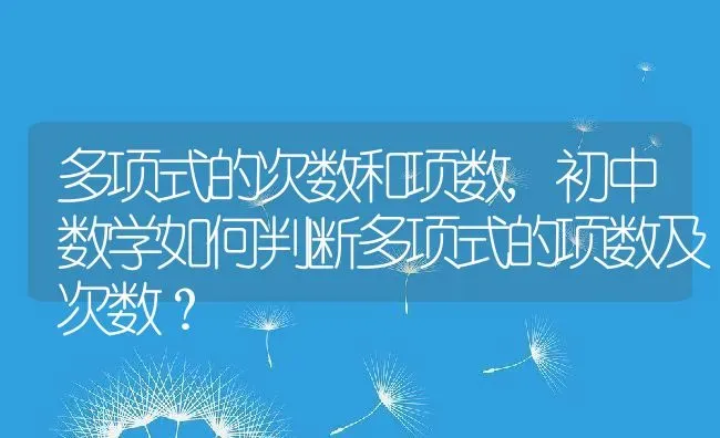 多项式的次数和项数,初中数学如何判断多项式的项数及次数？ | 养殖科普