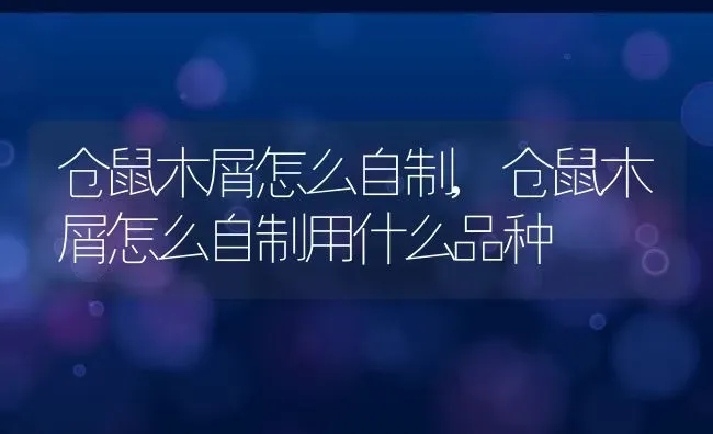 仓鼠木屑怎么自制,仓鼠木屑怎么自制用什么品种 | 养殖资料