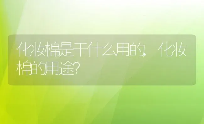 化妆棉是干什么用的,化妆棉的用途？ | 养殖学堂
